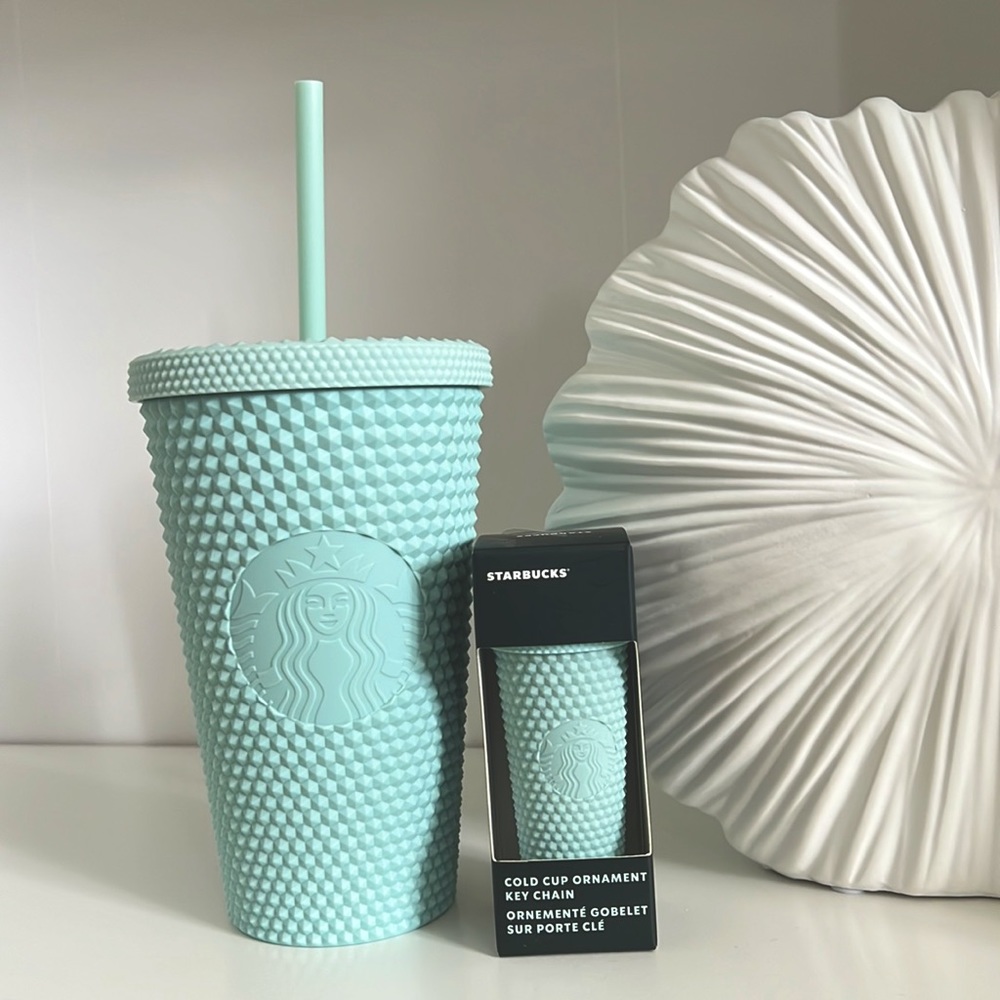 Starbucks mint grande studded & matching keychain